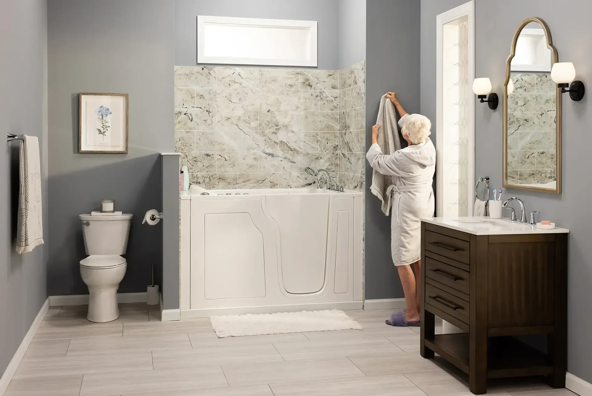 Kohler Walk-In Bath installed by Paramount Builders — accessibility and safety upgrade