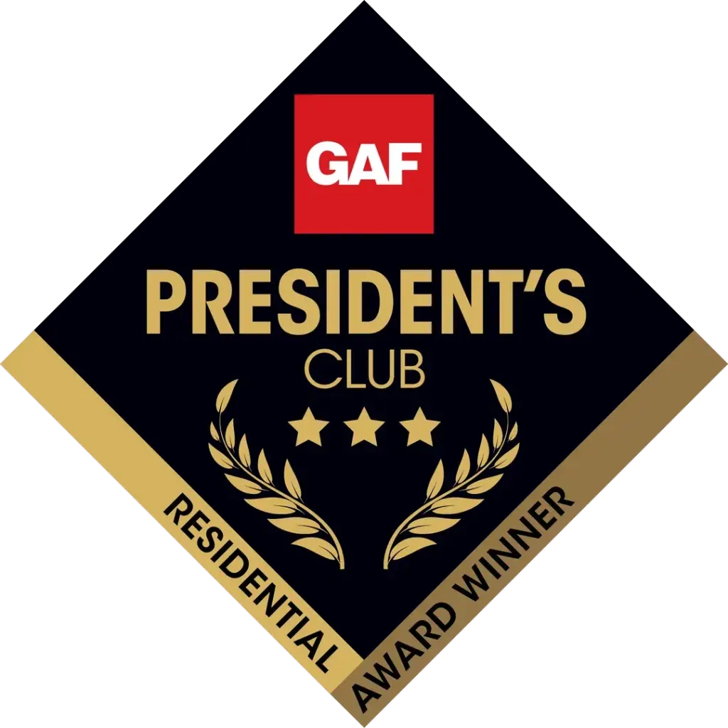 GAF 3-Star President's Club award — Paramount Builders, one of only 30 nationally